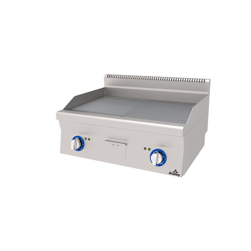 Atalay Pleyt Izgara Yarı Oluklu Yüzey Elektrikli 80x60x30 Cm E AEI-860/ND