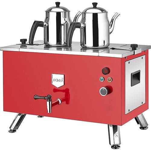 Remta EP02(L) Çift Cidarlı 2 Demlikli Elektrikli Kahveci Ocağı 20 lt, Kırmızı