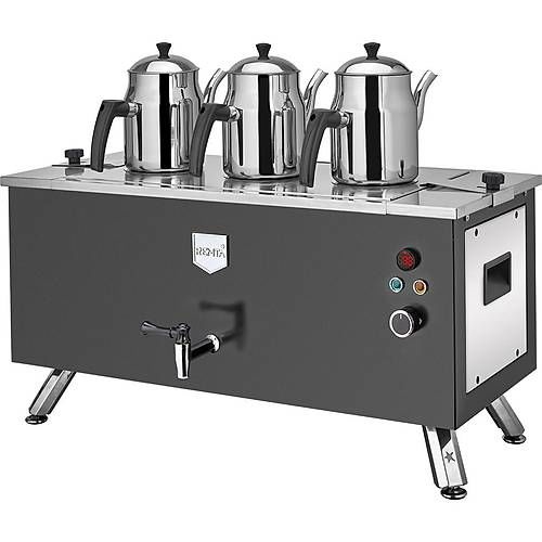 Remta EP03(L) Çift Cidarlı 3 Demlikli Elektrikli Kahveci Ocağı 32.5 lt, Siyah