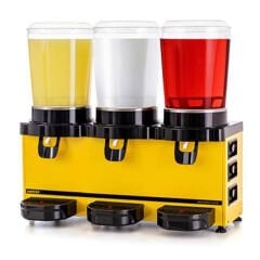 Samixir Panaromik Karıştırıcılı Analog Soğuk İçecek Dispenseri 10+10+10 L Sarı MMM30.AY