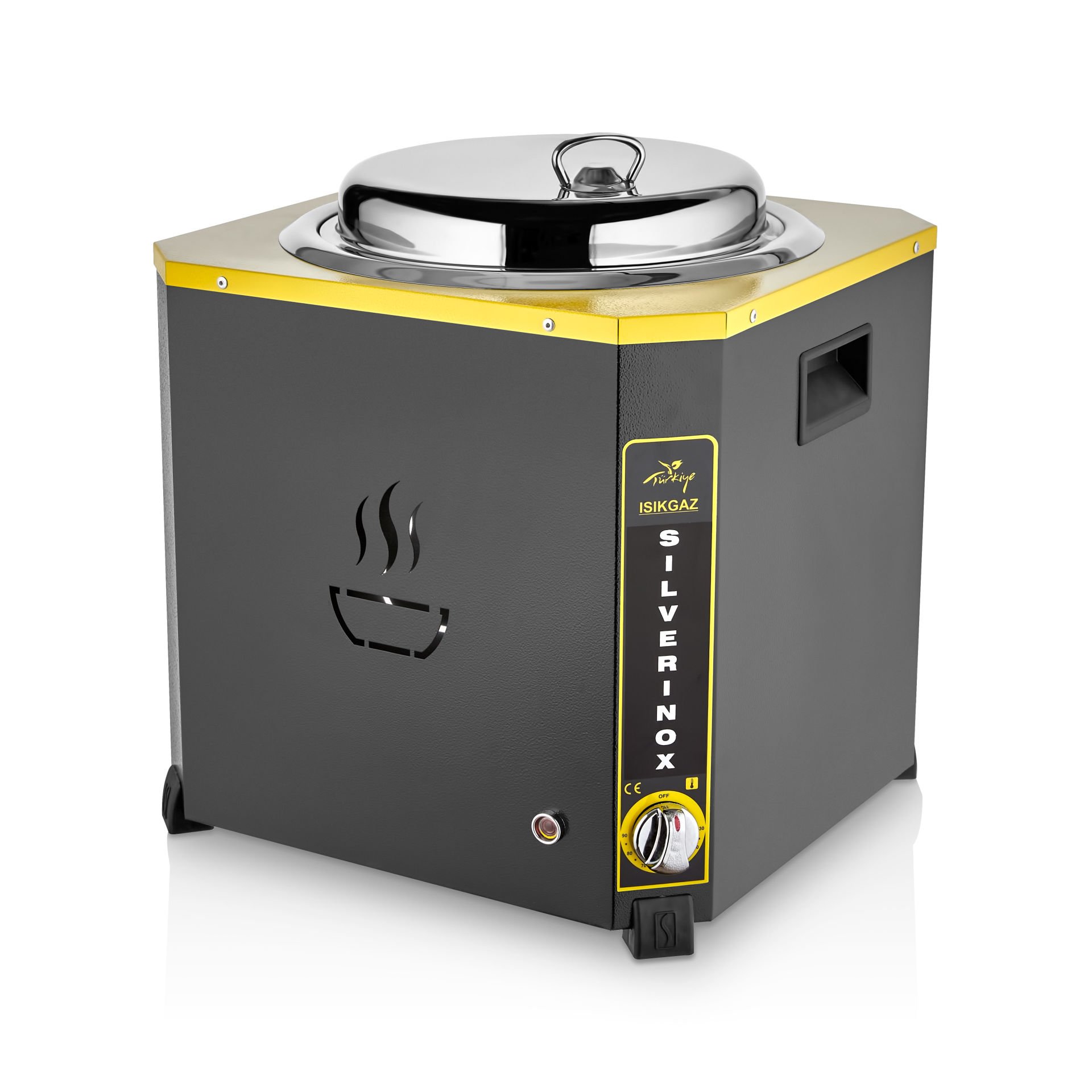 Silverinox 9 lt Jumbo Model Çorba Kazanı Siyah C-02