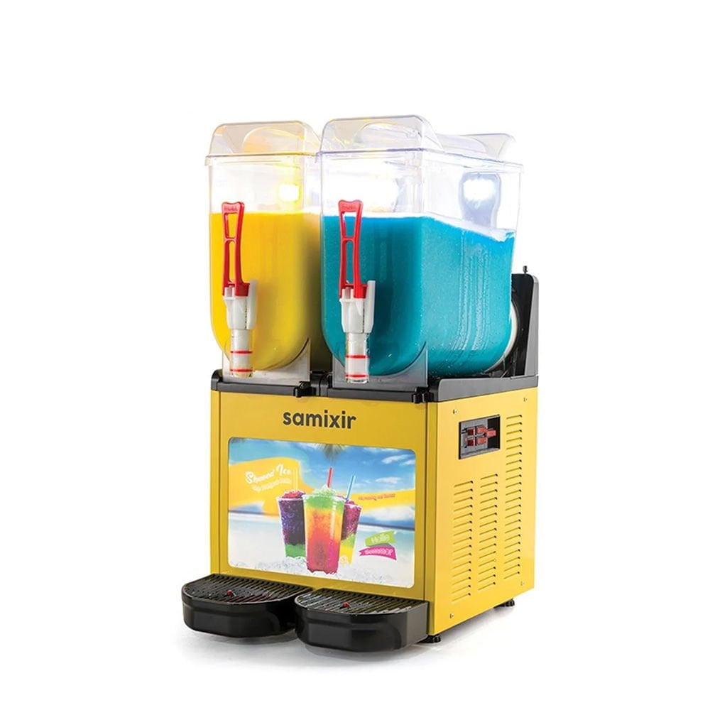 Samixir Slush Makinesi Soğuk Meyve Suyu Dispenseri Twin Allure 12+12 L Sarı SLUSH24.YA