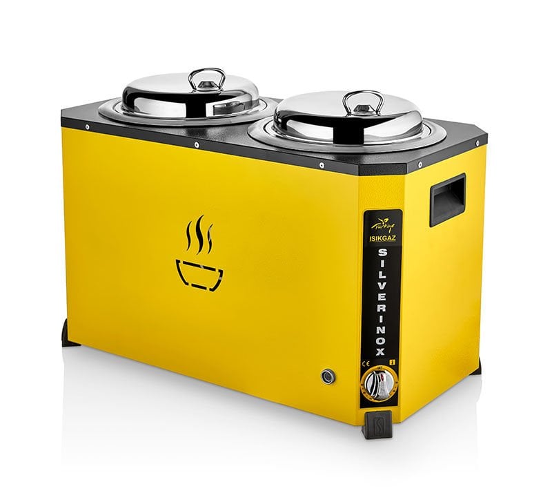 Silverinox 9+9 lt Jumbo Model Çorba Kazanı Sarı C-07