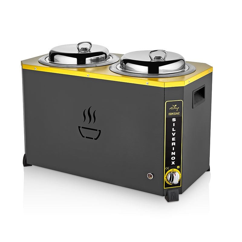 Silverinox 9+9 lt Jumbo Model Çorba Kazanı Siyah C-08