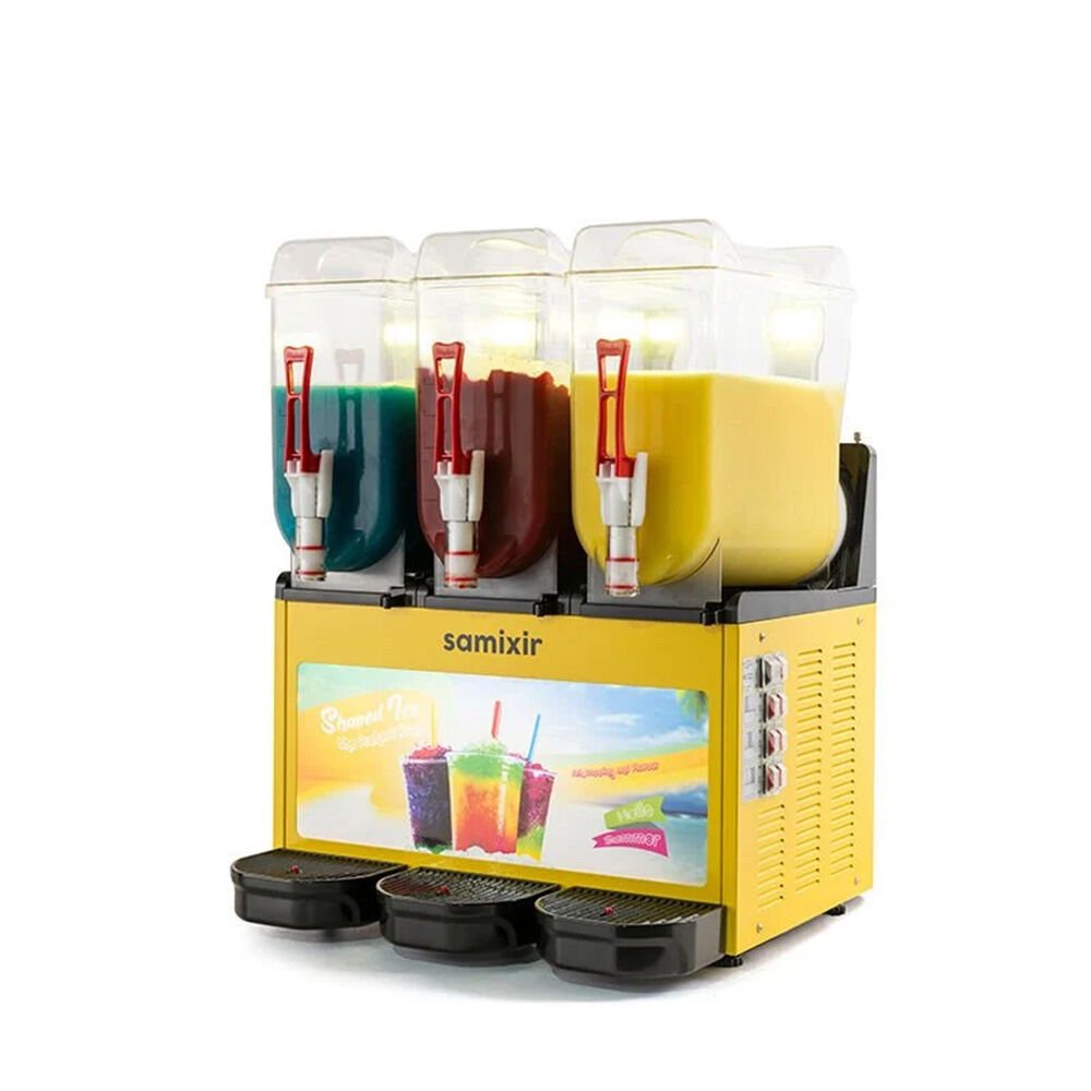 Samixir İce Slush Soğuk Meyve Suyu Dispenseri Triple 12+12+12 L Sarı SLUSH36.Y