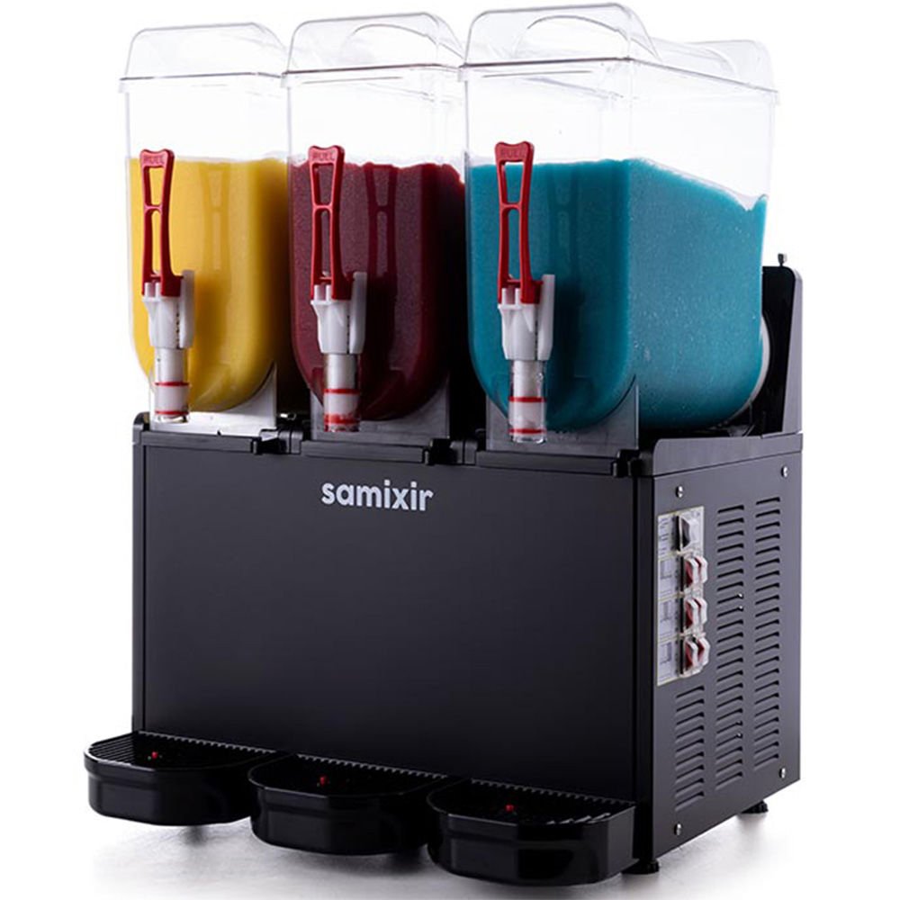 Samixir Slush Makinesi Soğuk Meyve Suyu Dispenseri Triple Allure 12+12+12 L Siyah SLUSH36.BA