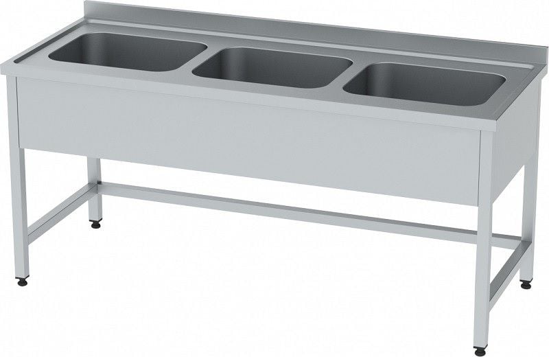 3 Evyeli Paslanmaz Yıkama Tezgahı 70 cm - 190 cm - 430 Kalite