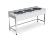 3 Evyeli Paslanmaz Yıkama Tezgahı 70 cm - 190 cm - 430 Kalite