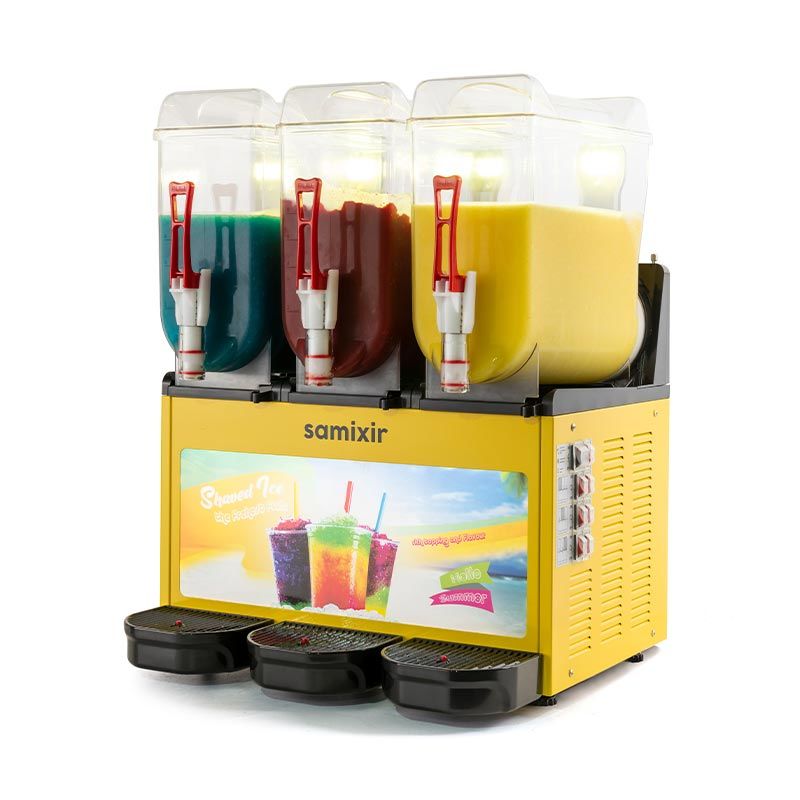 Samixir Slush Makinesi Soğuk Meyve Suyu Dispenseri Triple Allure 12+12+12 L Sarı SLUSH36.YA