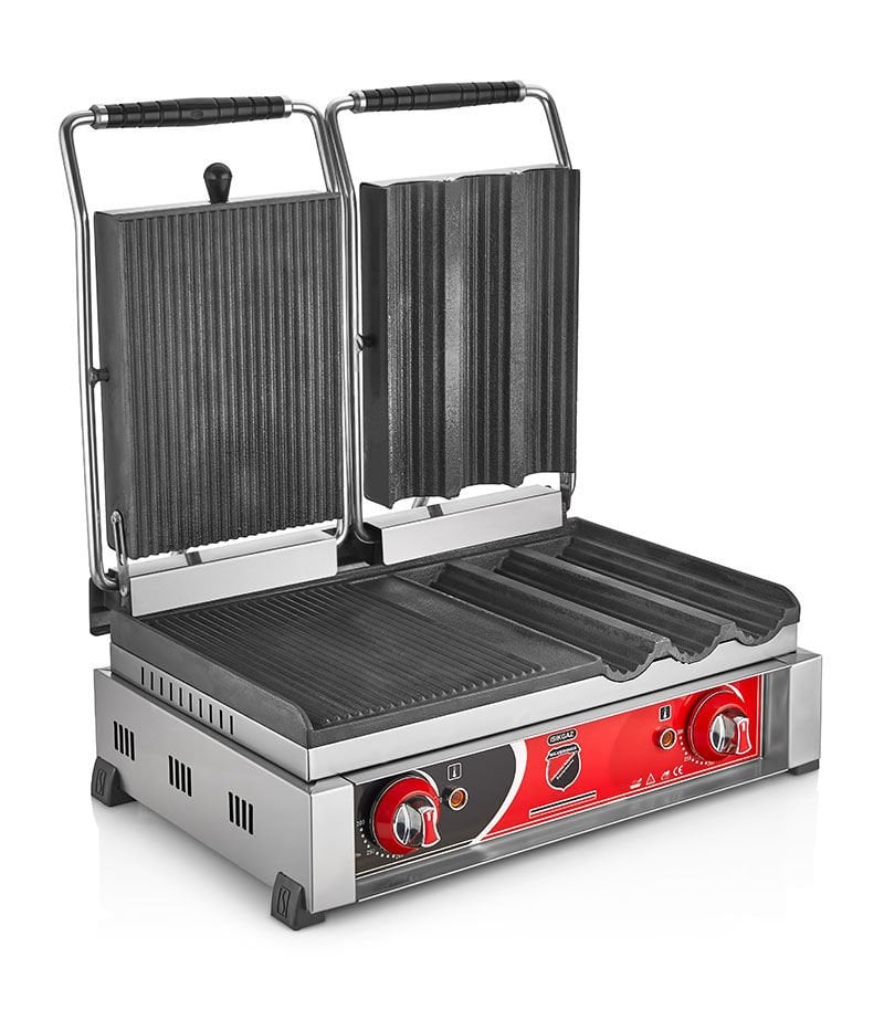 Silverinox 3'lü Dürüm+Tost Makinesi Elektrikli 2134-2