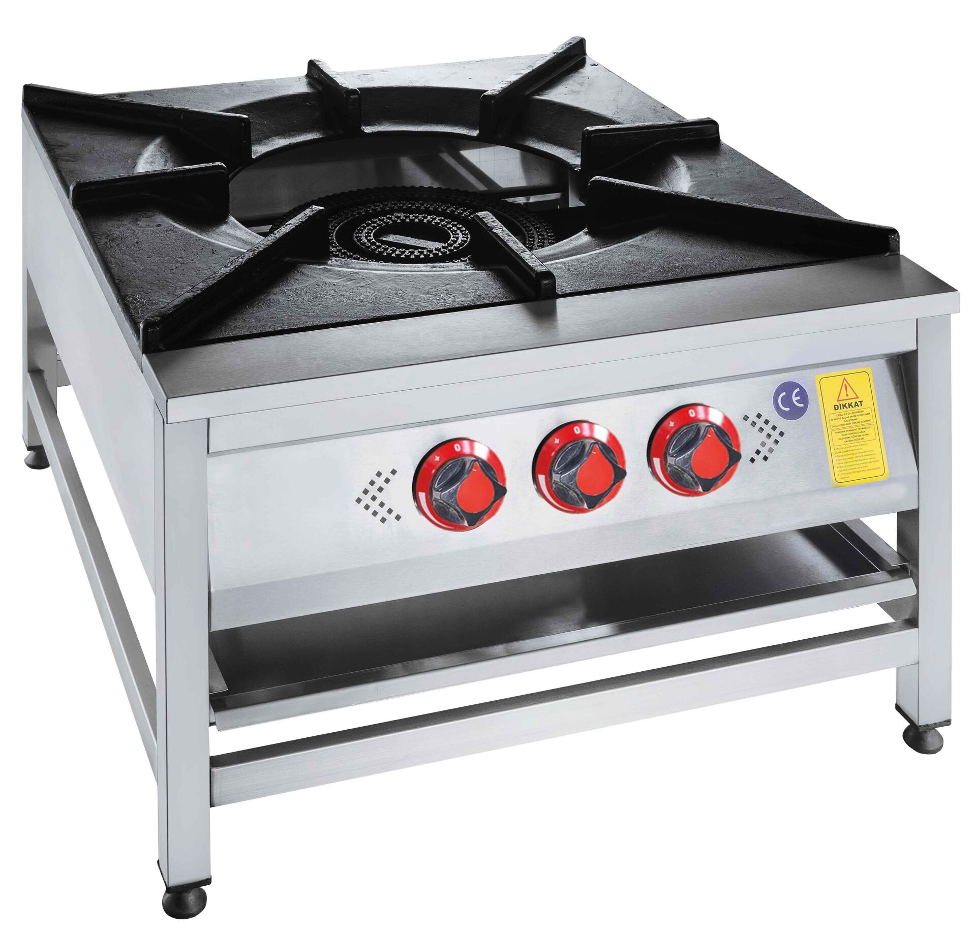 CSA Gazlı Yer Ocağı Üç Yanışlı CE Belgeli 90x90x50 cm KRCS.YOG.990