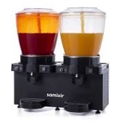 Samixir Panaromik Fıskiyeli Analog Soğuk İçecek Dispenseri Twin 22+22 L Siyah SS44.AB