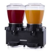 Samixir Panaromik Karıştırıcılı Analog Soğuk İçecek Dispenseri Twin  22+22 L Siyah MM44.AB