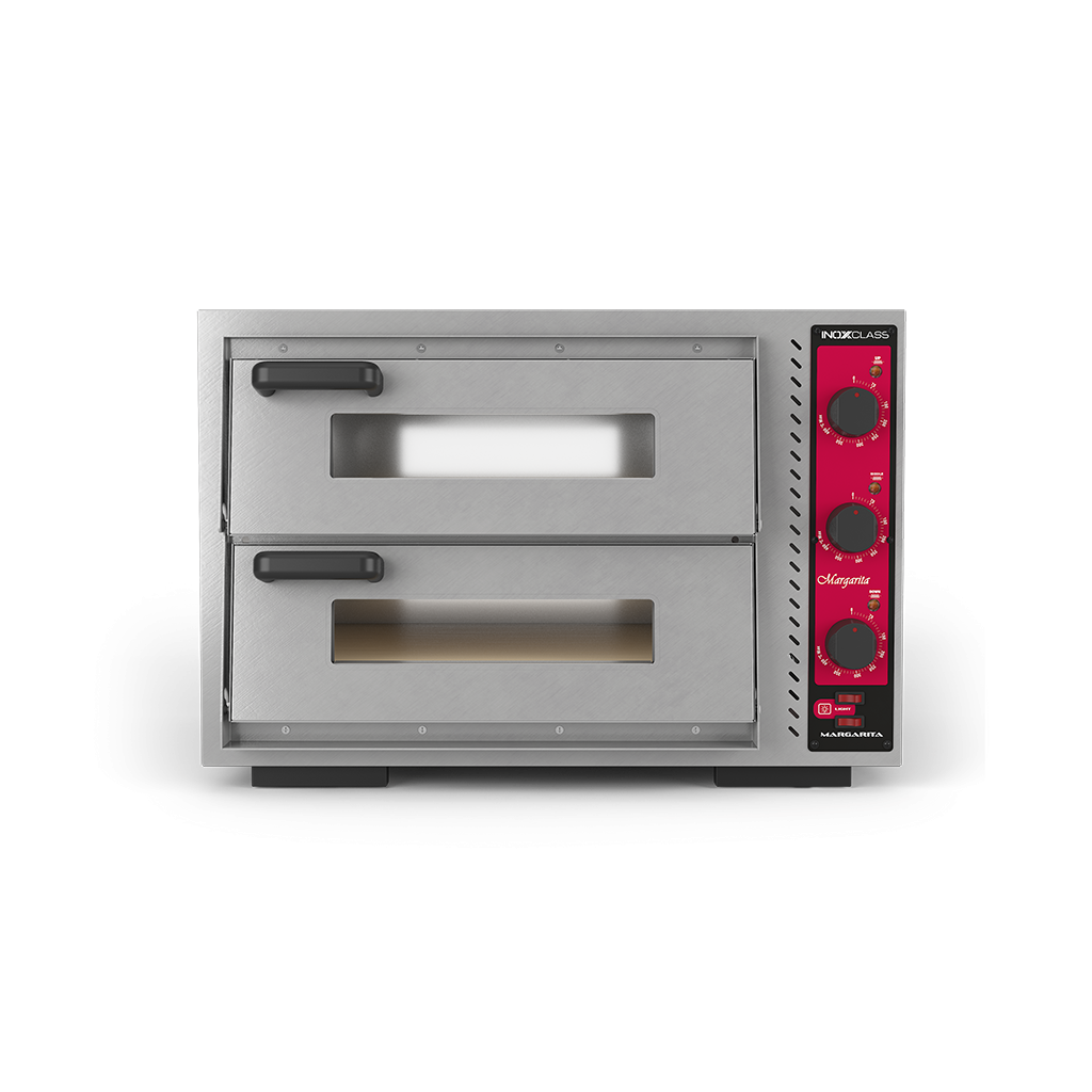 Inoxclass Çift Katlı Pizza Fırını Elektrikli 25 cm x 8 Pizza Kapasiteli Margarita M402E