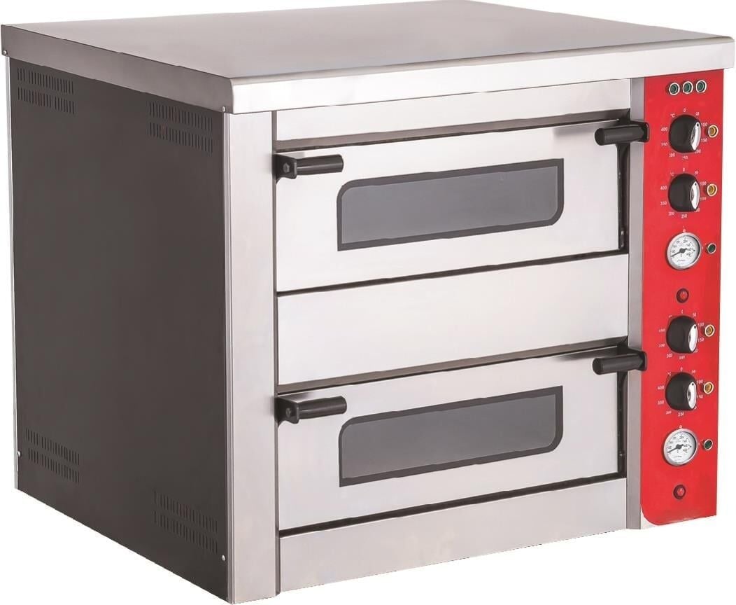 CSA Elektrikli Pizza Fırını Manuel Çift Katlı 4+4x30 cm Pizza Kapasiteli KRCS.PFE.8