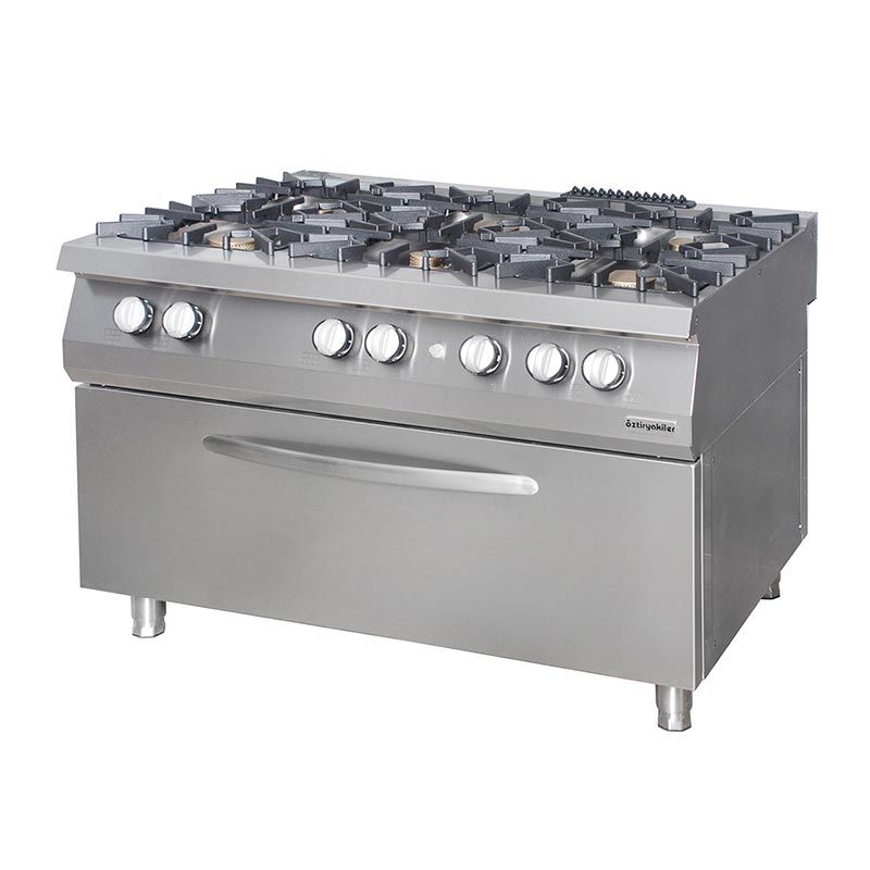 Öztiryakiler Kuzine Büyük Fırınlı 900 Seri Gazlı 6 Açık Ateş 120x90x85
