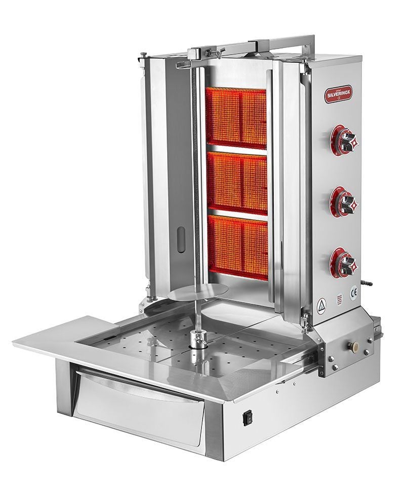 Silverinox 3 Radyanlı Alttan Motorlu LPG'li CE Döner Ocağı 2165-B3
