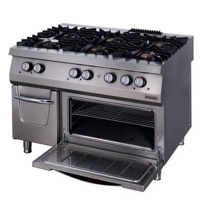 Öztiryakiler Kuzine Fırınlı 700 Seri Gazlı 6 Açık Ateş 120*70*85 (LP)-3x6 kW+3x7,5 kW +7 kW Gazlı Fırın