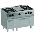 Öztiryakiler Kuzine Fırınlı 700 Seri Gazlı 4 Açık Ateş +1/3 Kapalı Döküm 120*70*85 (L)