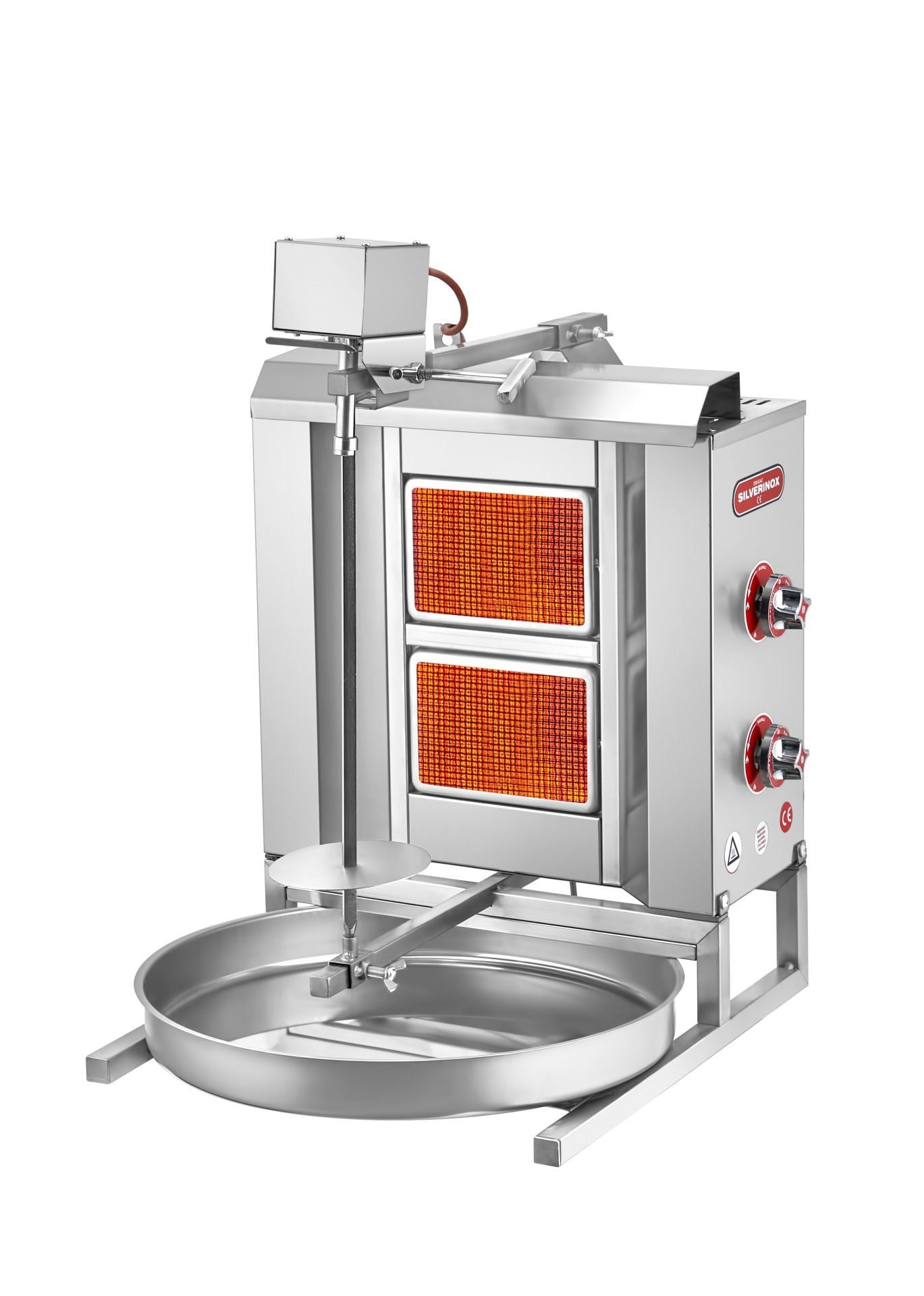Silverinox 2 Radyanlı Üstten Motorlu LPG'li CE Döner Ocağı 2164-U2L