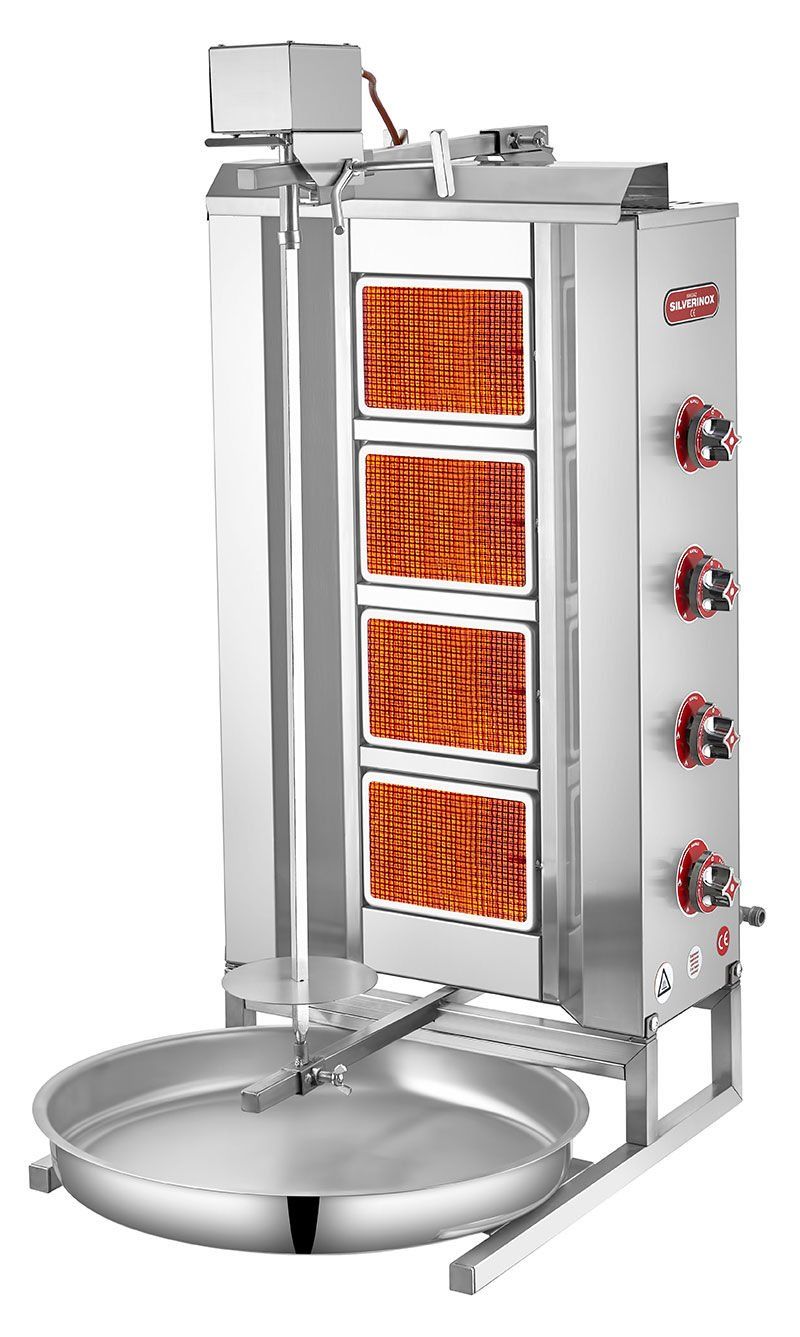 Silverinox 4 Radyanlı Üstten Motorlu LPG'li CE Döner Ocağı 2166-U4L