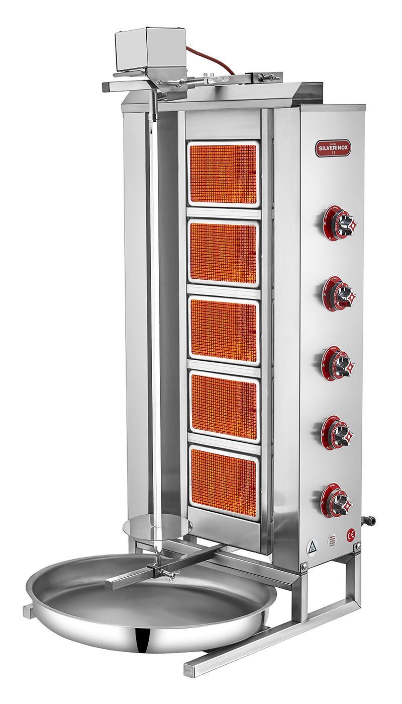 Silverinox 5 Radyanlı Üstten Motorlu LPG'li CE Döner Ocağı 2167-U5L