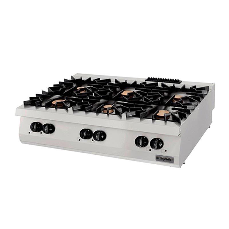 Öztiryakiler Set Üstü Ocak 900 Seri Gazlı 6 Açık Ateş 120*90*30