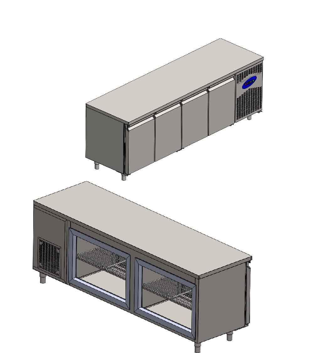 CS.TEK.4.700.CM.EBL CSA İNOX TEZGAH TİPİ ET BALIK DOLABI 2350*700*850 220V-50Hz/0,35 Kw