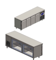 CS.TEK.4.700.CM.EBL CSA İNOX TEZGAH TİPİ ET BALIK DOLABI 2350*700*850 220V-50Hz/0,35 Kw