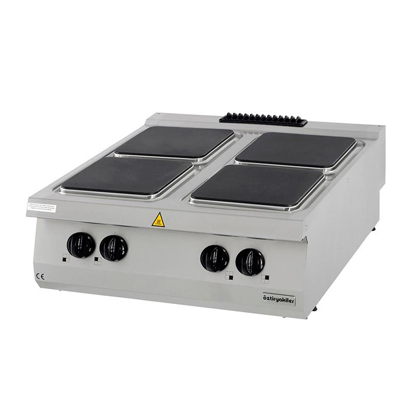 Öztiryakiler Set Üstü Ocak 900 Seri Elektrikli 4 Kare Pleytli 80*90*28