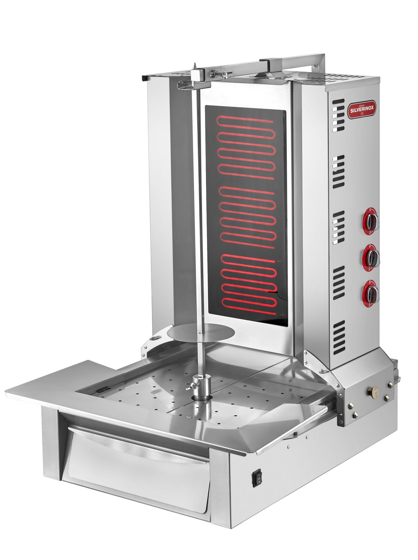Silverinox 3 Radyanlı Alttan Motorlu Elektrikli Döner Ocağı AD-03