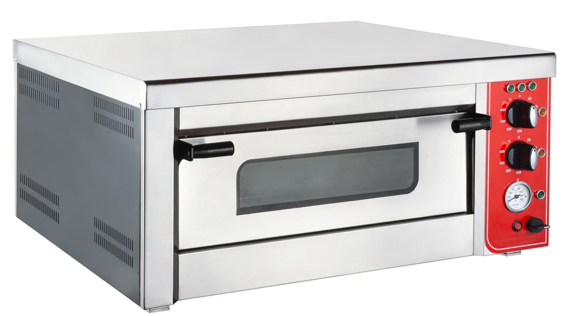 CSA Elektrikli Pizza Fırını Manuel Tek Katlı 30Cmx4 Pizza Kapasiteli KRCS.PFE.4