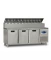 Dampak 22TBF3S-PA70 Alçak Model 3 Kapılı Pizza Hazırlık Buzdolabı 450 lt 200x70x109 cm