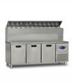 Dampak 22TBF3S-PY70 Yüksek Model 3 Kapılı Pizza Hazırlık Buzdolabı 450 lt 200x70x133 cm